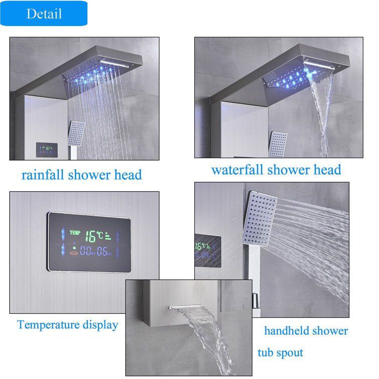Augusts 44'' Shower Panel with Fixed Shower Head Wayfair Canada
